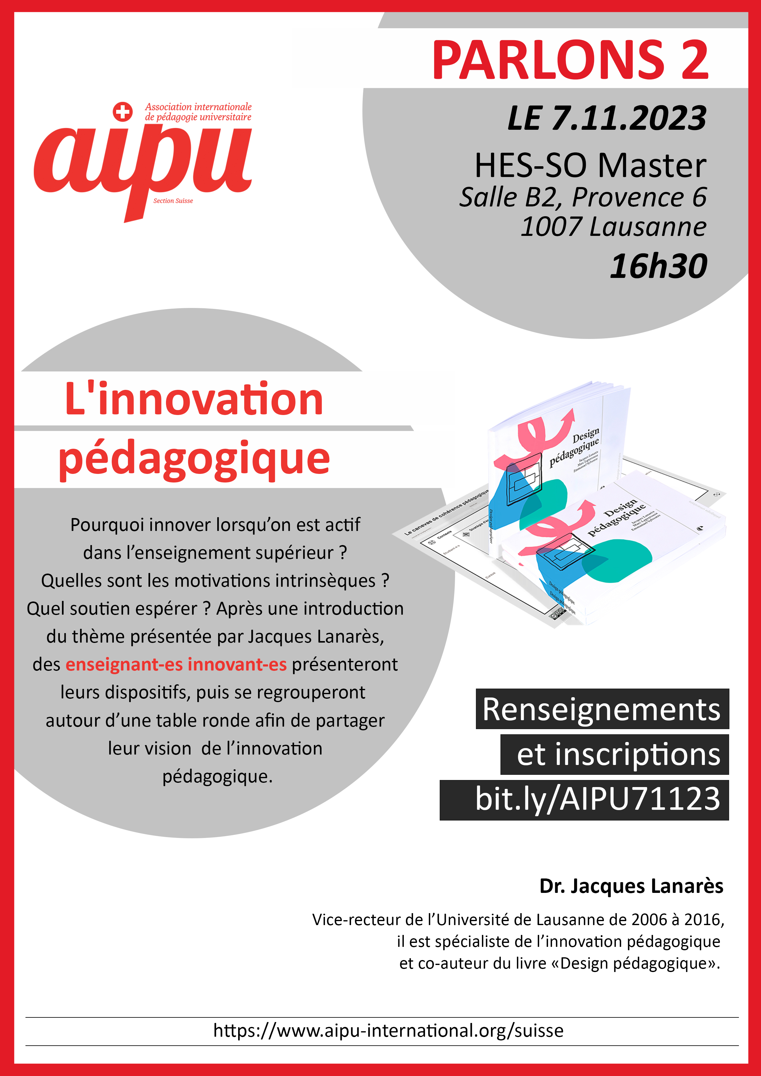Flyer Conférence du 7 novembre 2023 - innovation pédagogique